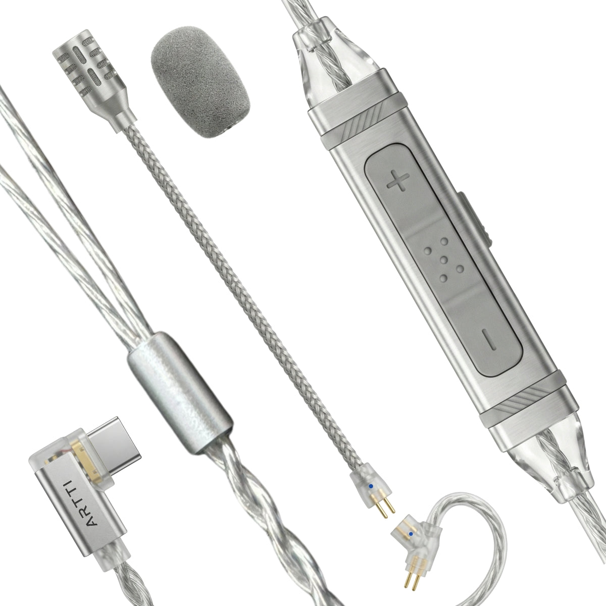 Artti Carrying Gaming IEM Cable with Boom Mic and Built-in Hi-Fi DAC ...